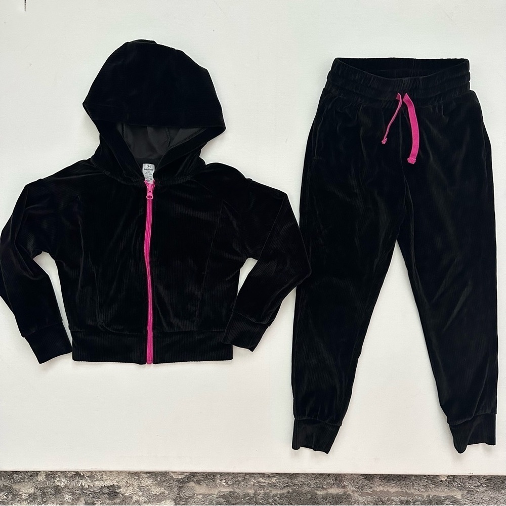 90 Degree By Reflex Black Velour Set Size XS (4/5)